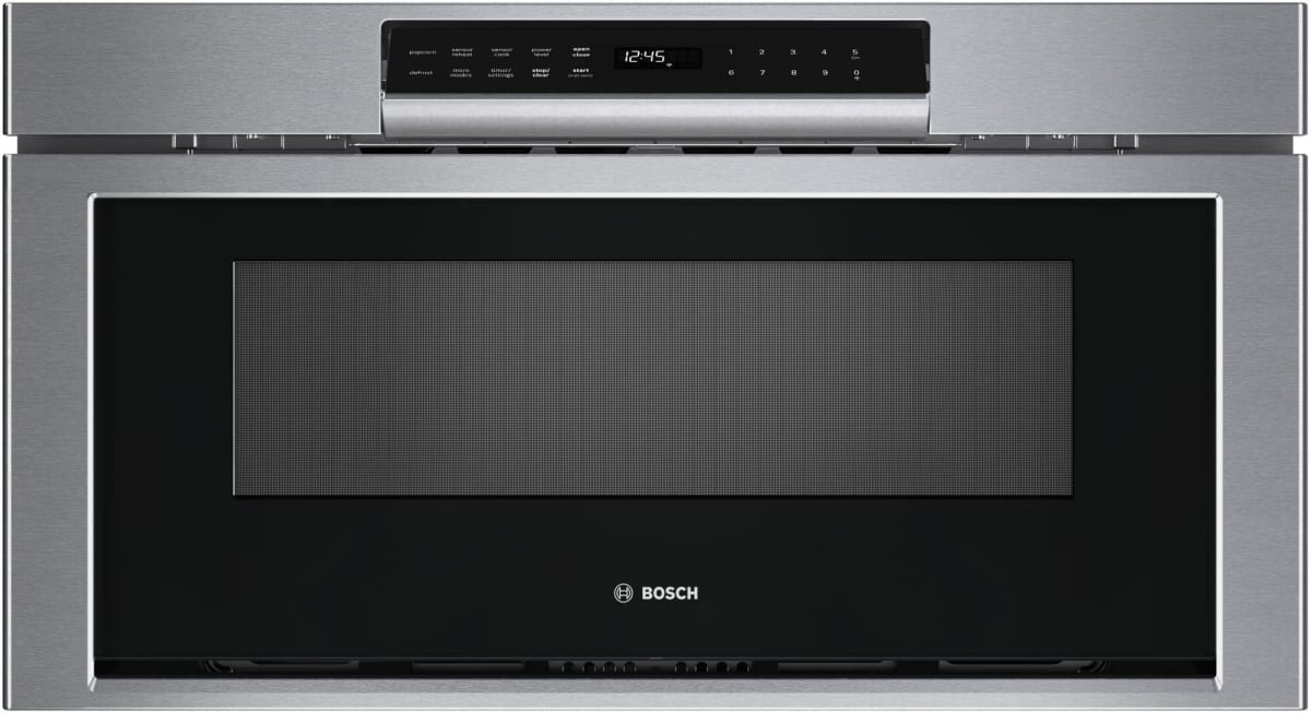 Bosch HMD8054UC drawer microwave front angled view