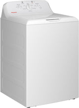 Hotpoint HTW265ASWWW top load washer with lid open showing stainless steel basket