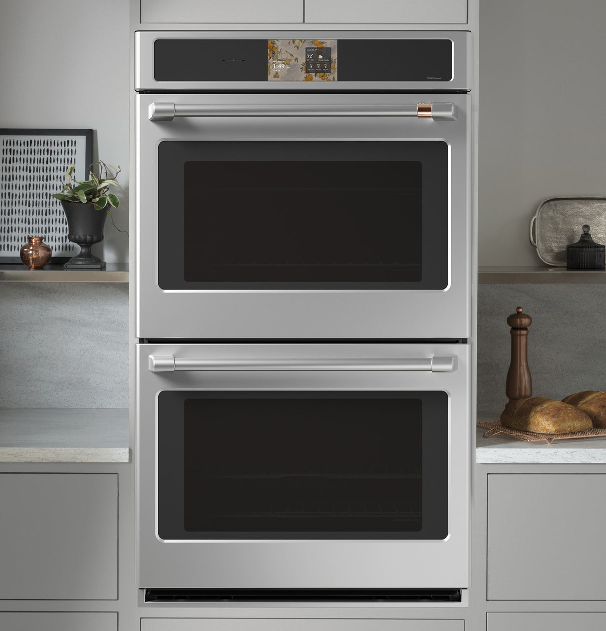 Café CTD90DP2ZS1 double wall oven installed in a modern kitchen — lifestyle view