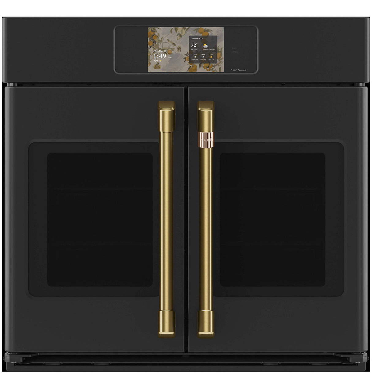 Café CTS90FP3ZD1 French-Door Single Wall Oven with Brushed Brass hardware