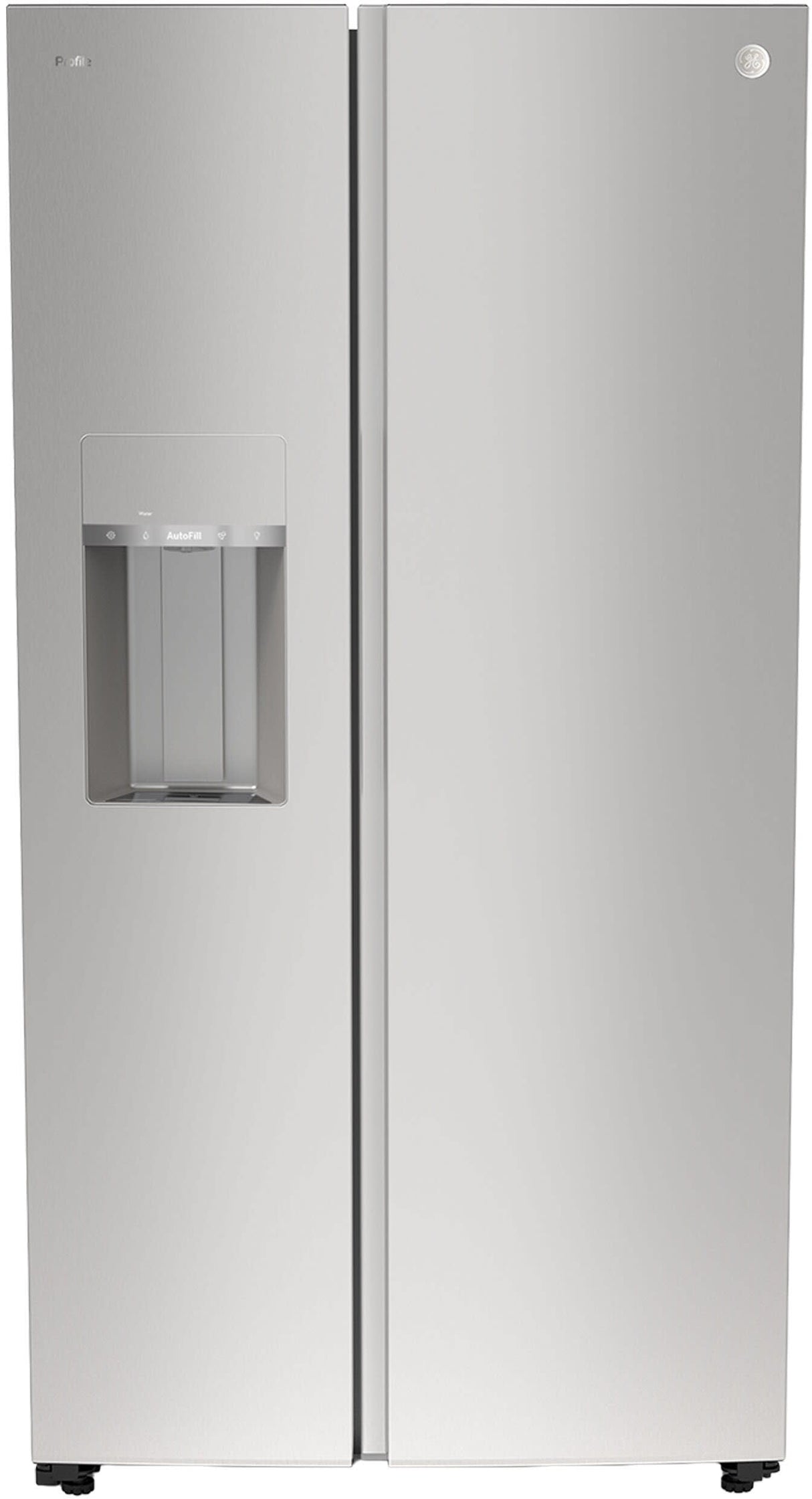 GE Profile PSE28QYYFS side-by-side refrigerator front view
