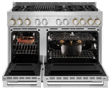 JennAir JGRP648HL RISE 48-inch gas range cooktop and grill detail