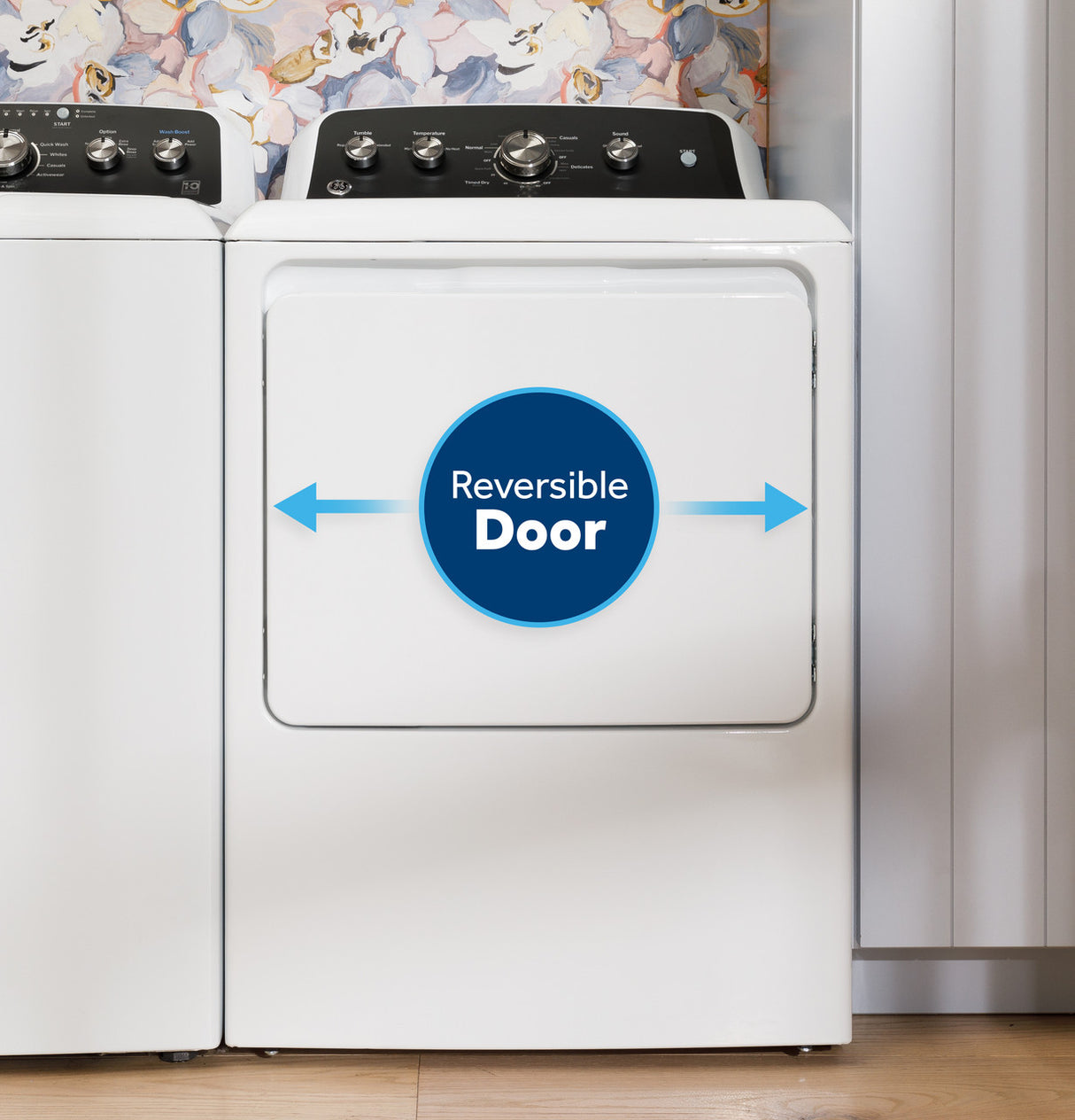 GE 6.2 cu. ft. Capacity Electric Dryer with Shallow Depth – White (GTX38EASWWS)