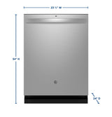 GE GDT670SYVFS - 24 in. Top Control Flush-Mount Dishwasher with 45 dBa Sound Level, 3rd-Rack & Dry Boost - Fingerprint Resistant Stainless