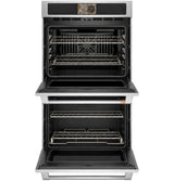 Café 30" Smart Built-In Double Wall Oven with True European Convection, No Preheat Air Fry & 7" Touch LCD, 10.0 cu. ft. - Stainless Steel with Brushed Stainless Handles