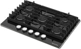 KitchenAid KCGG530PBL 30-inch gas cooktop, angled view