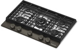 KitchenAid KCGK530SBE gas cooktop control knobs detail