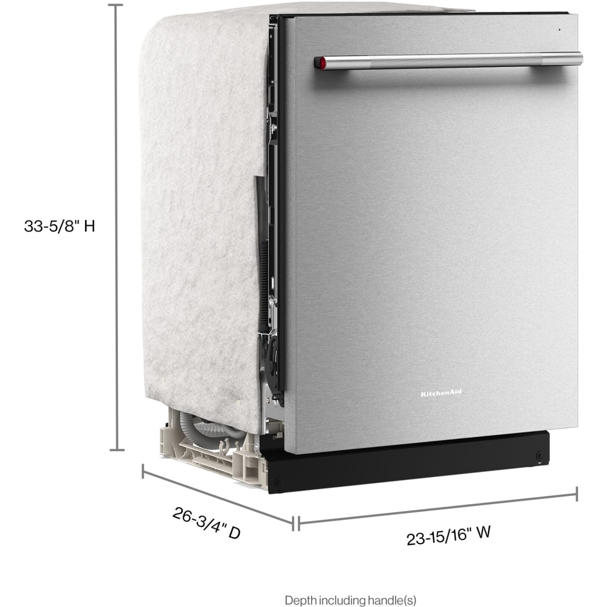KitchenAid KDTS224SPS 24" Full Console Built-In Dishwasher in PrintShield Finish