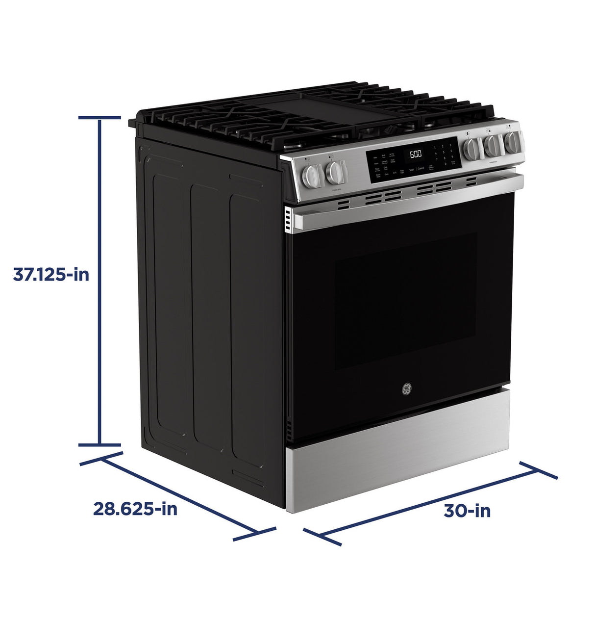GE 30" Slide-In Front-Control Convection Gas Range with Air Fry – Stainless Steel (GGS600AVFS)