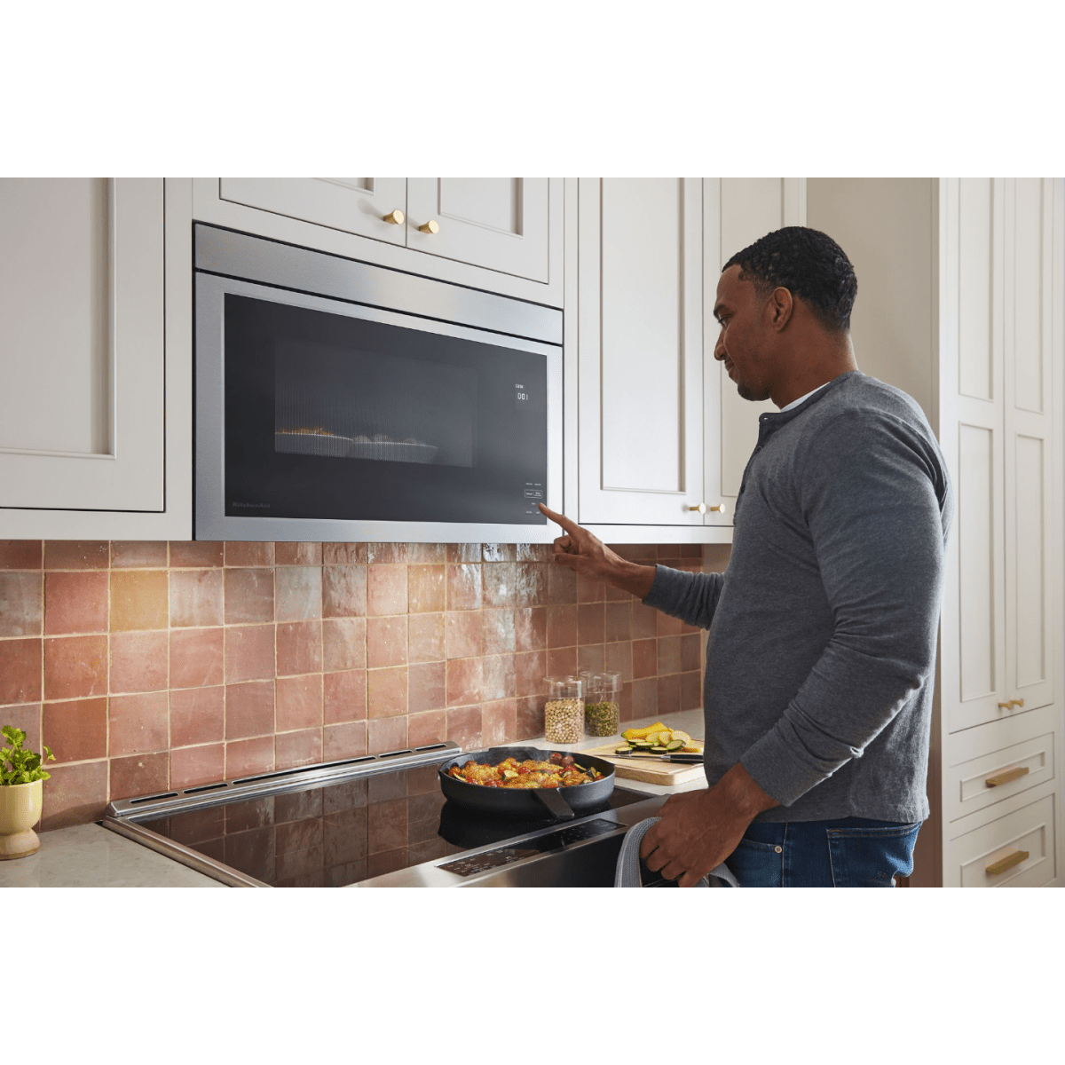 KitchenAid KMMF330PPS 30 in. 1.1 cu. ft. 1000W Over-the-Range Microwave with 400 CFM & Sensor Cooking - Stainless Steel with PrintShield Finish