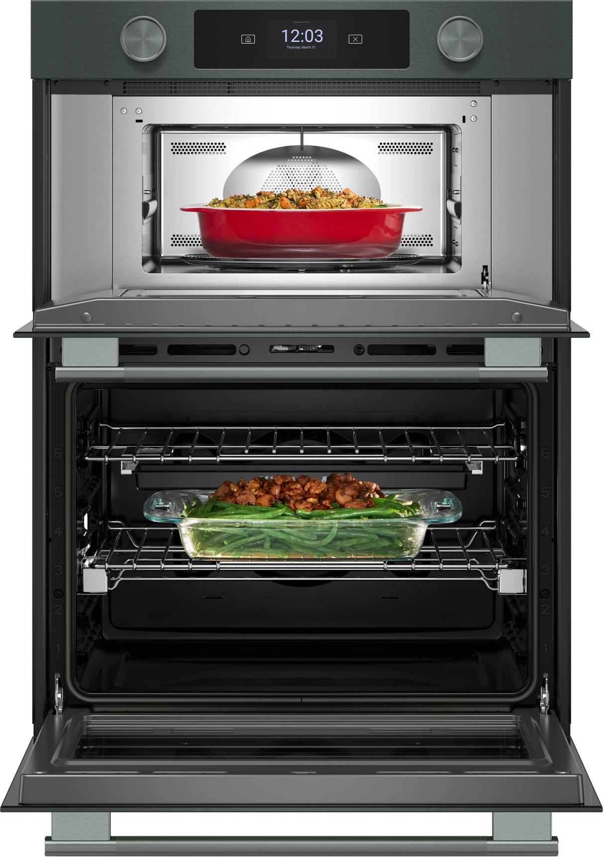 KitchenAid KOEC930SJP 30 Inch Combination Wall Oven Juniper detail view