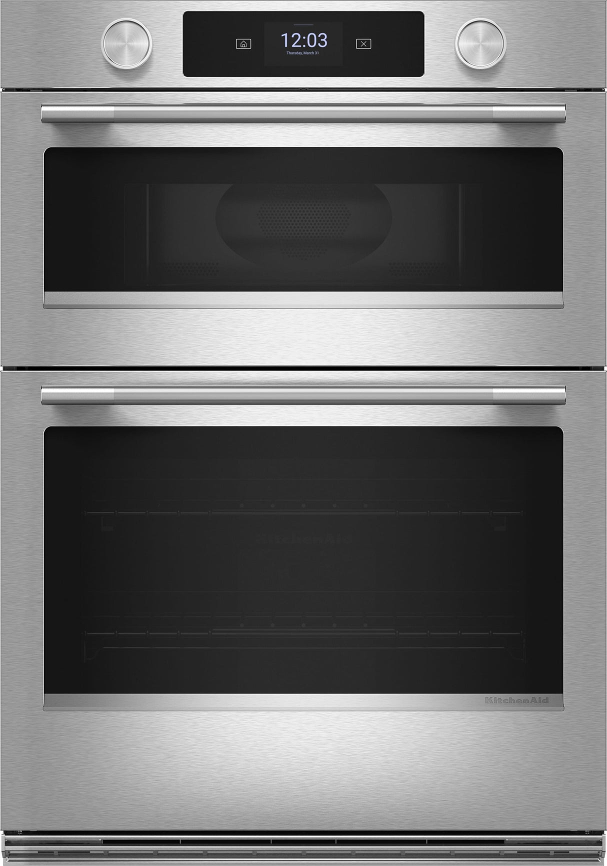 KitchenAid KOEC930SPS 30 Inch Combination Wall Oven PrintShield Stainless front view