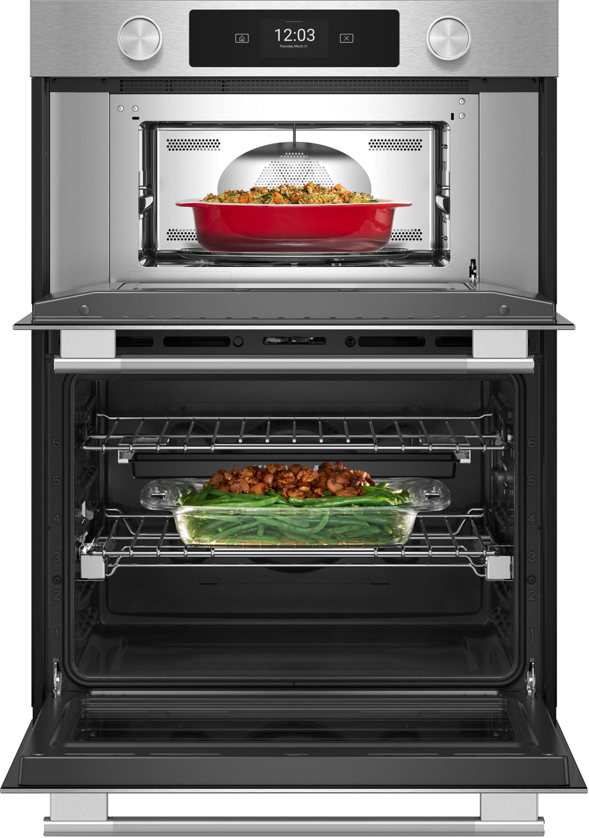 KitchenAid KOEC930SPS 30 Inch Combination Wall Oven PrintShield Stainless detail view