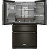 KitchenAid KRMF536RBS 36" Frestanding French Door Refrigerator Black Stainless Steel