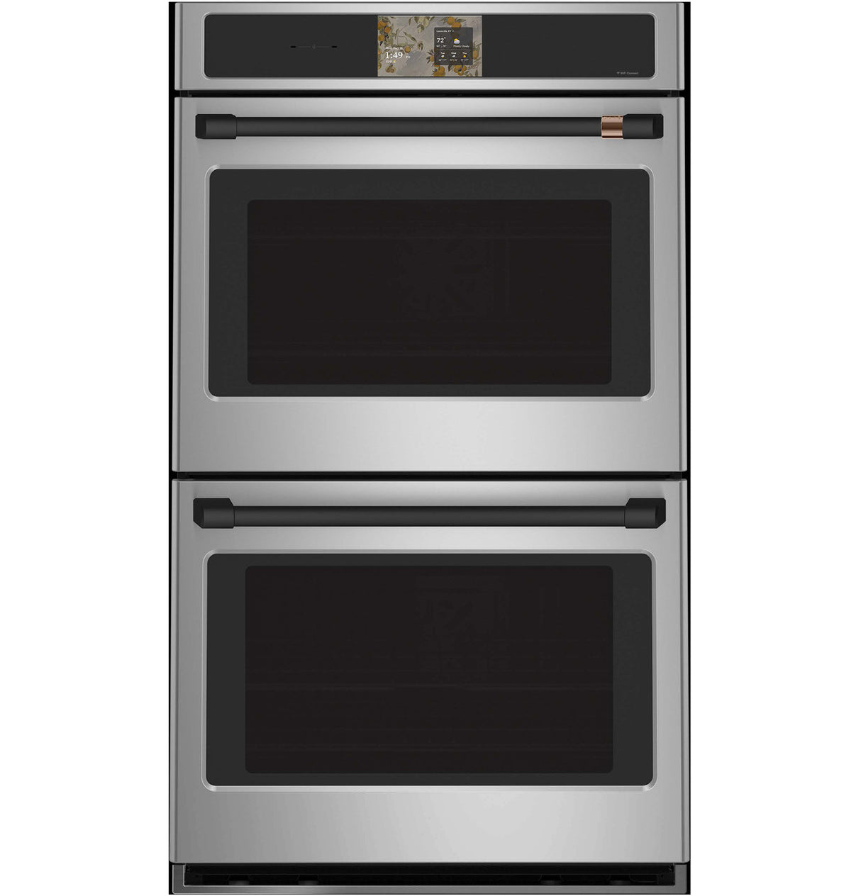 Café CTD90DP2ZS1 double wall oven with Flat Black handle hardware