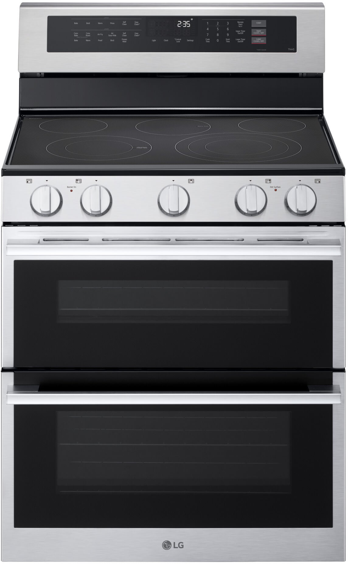 LG LDEL7324YE range front