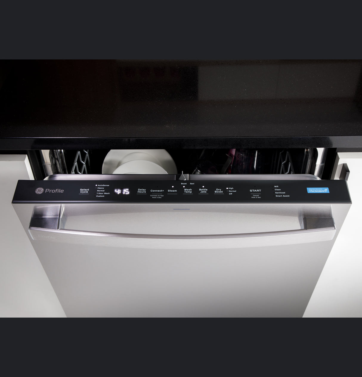 GE Profile(TM) ENERGY STAR(R) Fingerprint Resistant Top Control Stainless Interior Dishwasher with Microban(TM) Antimicrobial Protection with Sanitize Cycle - (PDT715SYVFS)