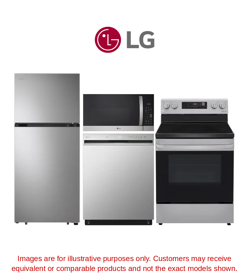4-Piece Full Kitchen Package (Stove + Microwave + Dishwasher + Refrigerator) - Premium