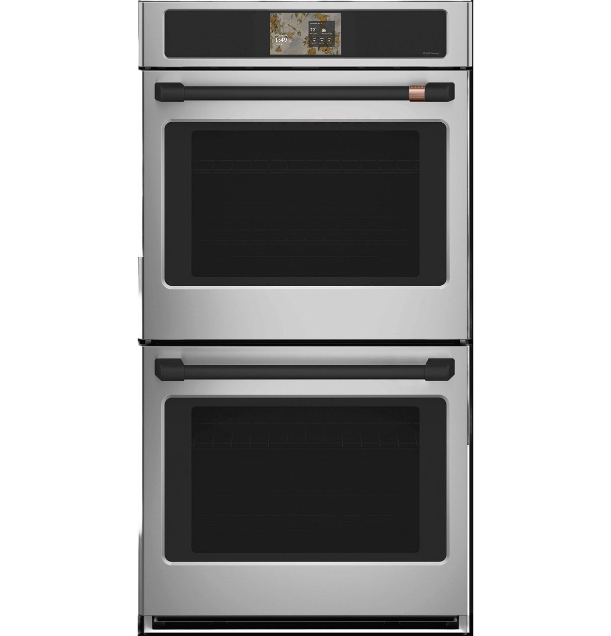 Café 30" Smart Built-In Double Wall Oven with True European Convection, No Preheat Air Fry & 7" Touch LCD, 10.0 cu. ft. - Stainless Steel with Brushed Stainless Handles
