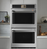 Café 30" Smart Built-In Double Wall Oven with True European Convection, No Preheat Air Fry & 7" Touch LCD, 10.0 cu. ft. - Stainless Steel with Brushed Stainless Handles