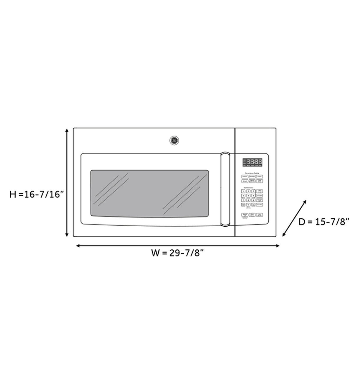 GE JVM3162RJSS microwave detail