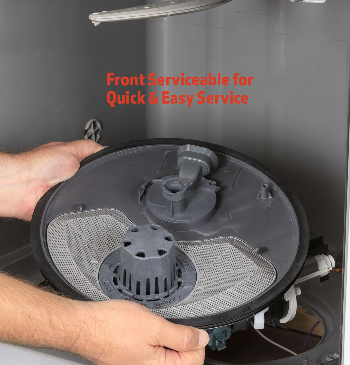 Hotpoint HDF310PGZWW dishwasher detail view