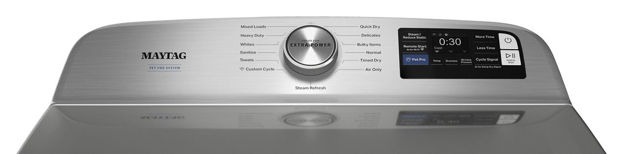 Maytag MED7205RR dryer controls closeup