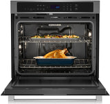 Maytag MOES4030TZ oven door open with racks