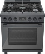 800 Series Dual Fuel Freestanding Range 30" Black Stainless Steel - (HDS8045U)