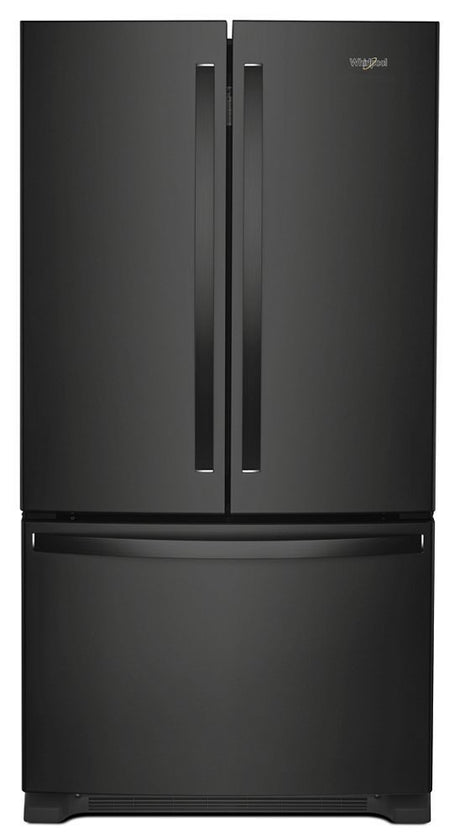 Whirlpool WRF535SWHB black French door refrigerator front view