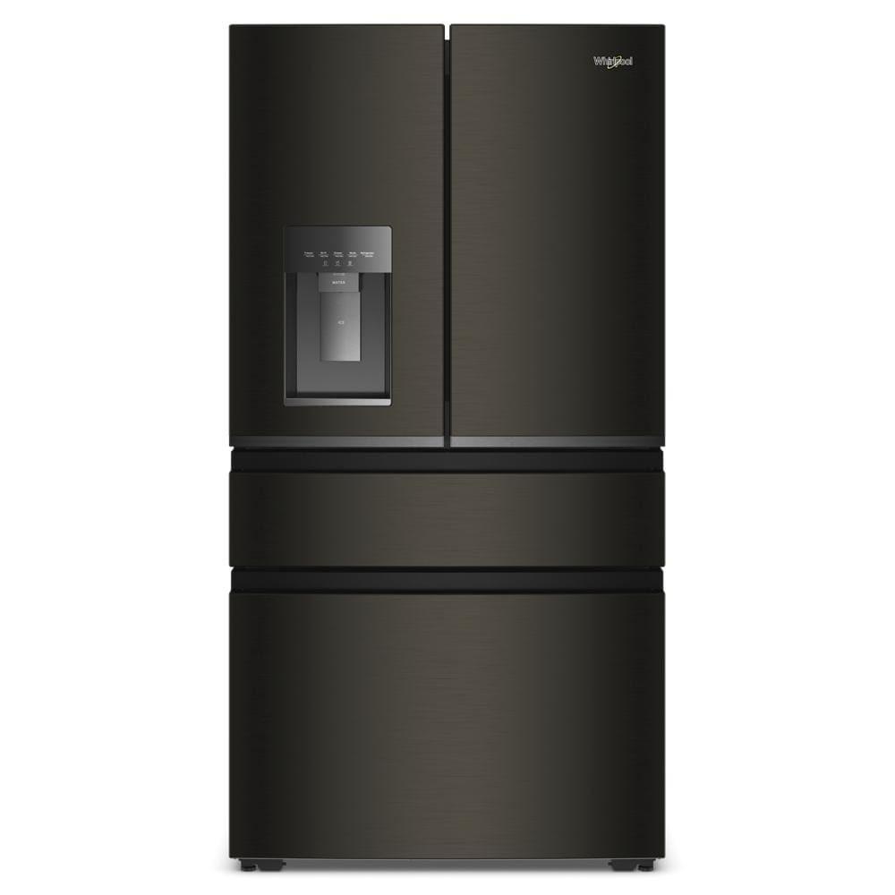 Whirlpool WRMC7036RV black stainless counter-depth refrigerator front view