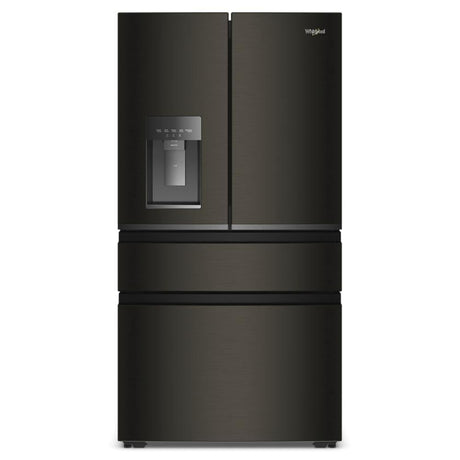 Whirlpool WRMC7036RV black stainless counter-depth refrigerator front view