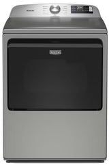 Maytag MED6205RR 7.4 cu. ft. smart electric dryer in Classic Silver - front view