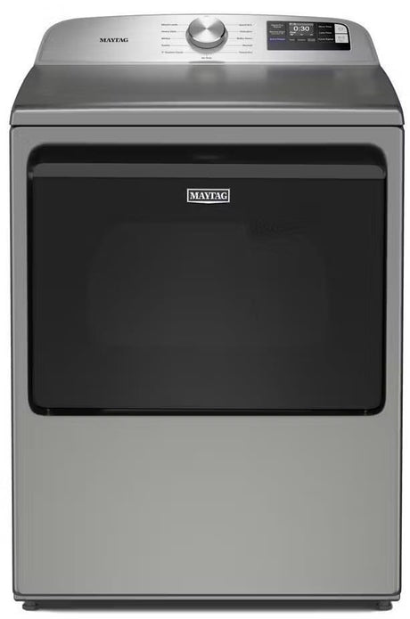 Maytag MED6205RR 7.4 cu. ft. smart electric dryer in Classic Silver - front view