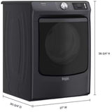 MED7020RF Maytag Front Load Electric Dryer side view dimensions
