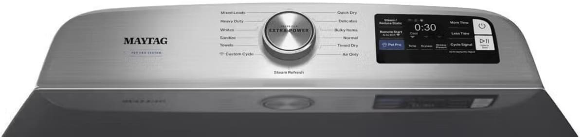 MED7205RF Maytag Top Load Electric Dryer control panel