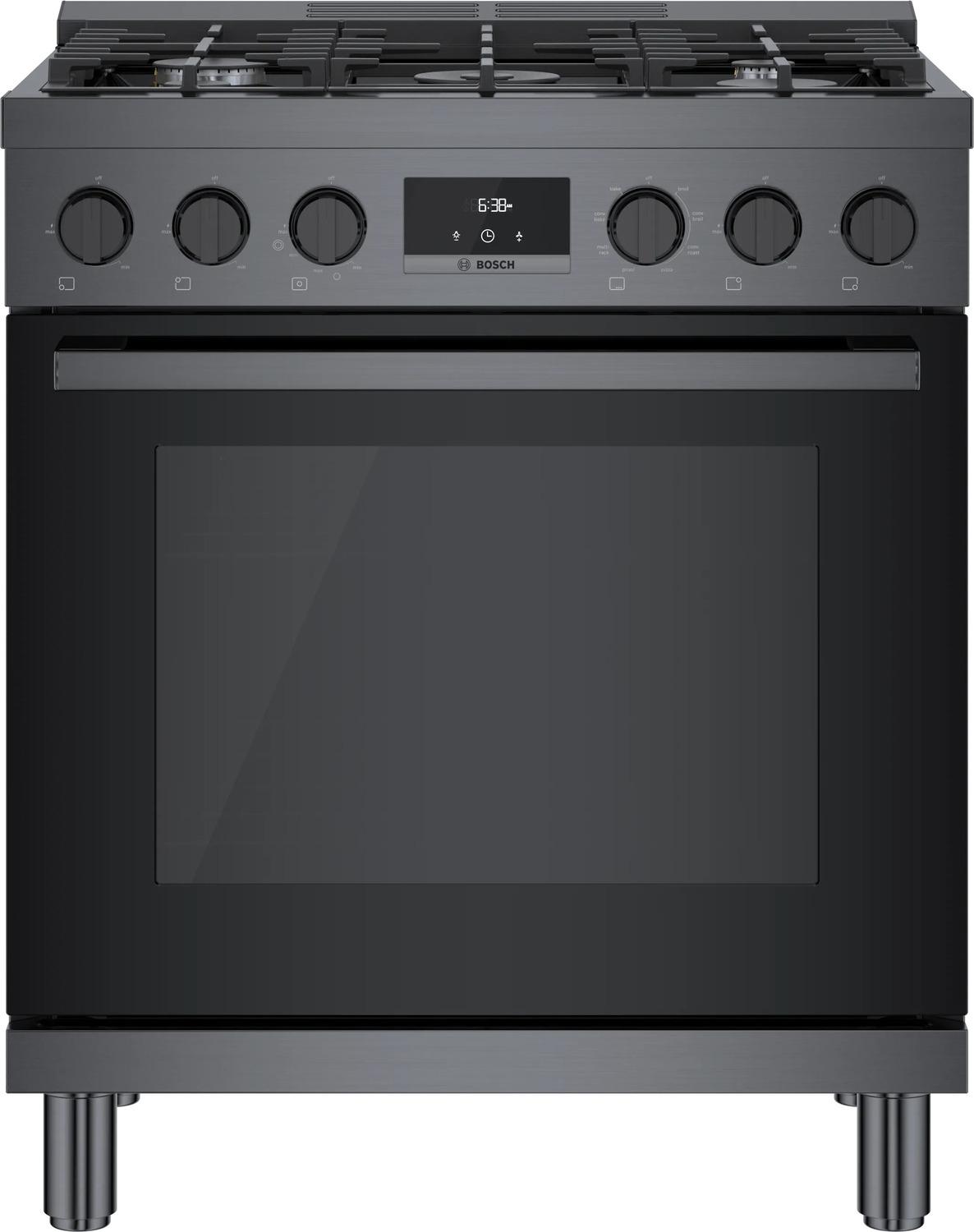 800 Series Dual Fuel Freestanding Range 30" Black Stainless Steel - (HDS8045U)