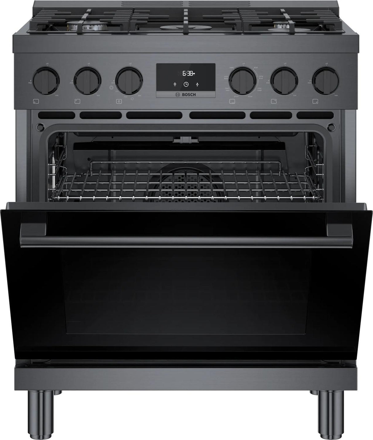 800 Series Dual Fuel Freestanding Range 30" Black Stainless Steel - (HDS8045U)