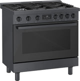 800 Series Dual Fuel Freestanding Range 36" Black Stainless Steel - (HDS8645U)