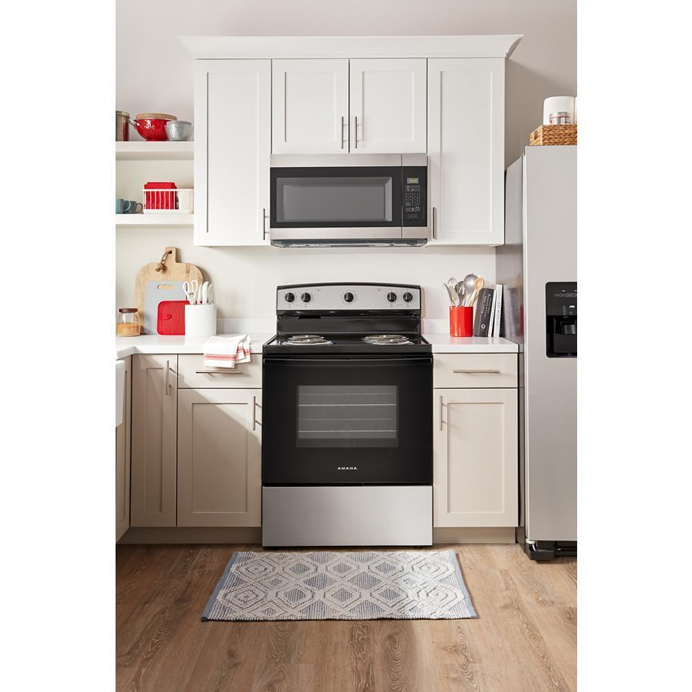 Amana AFCS2530TS stainless electric range angle