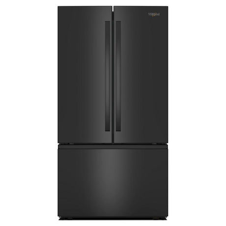 Whirlpool WRFF3136SB black French door refrigerator front view