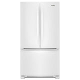 Whirlpool WRFF3236RW white French door refrigerator front view