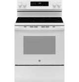 GE GRF600AVWW 30 inch free-standing electric convection range in White - front view