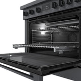 800 Series Dual Fuel Freestanding Range 36" Black Stainless Steel - (HDS8645U)