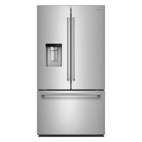 Maytag MRFF5336TZ stainless French door refrigerator front view