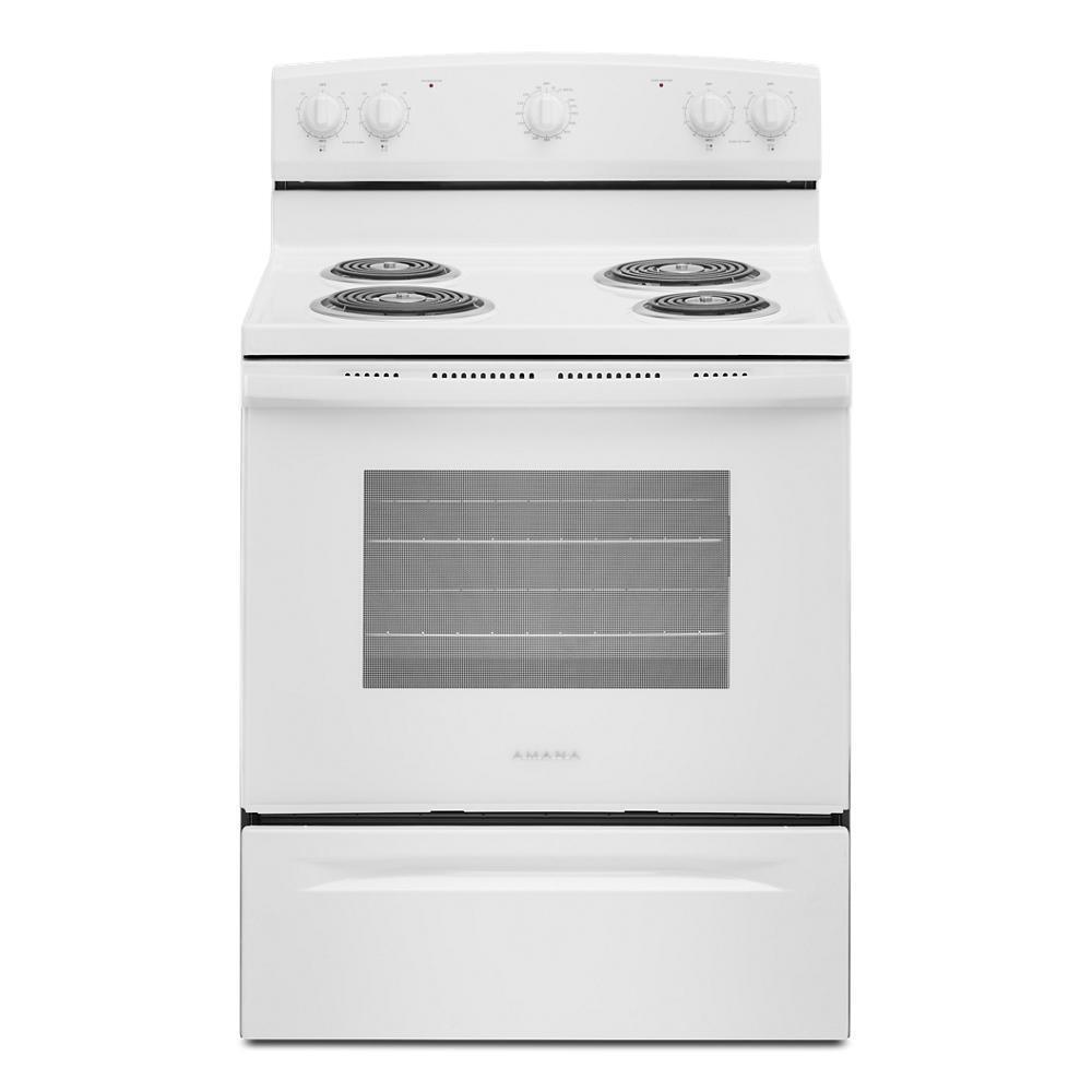 Amana AFCS2530TW 30-inch electric range with extra-large oven window