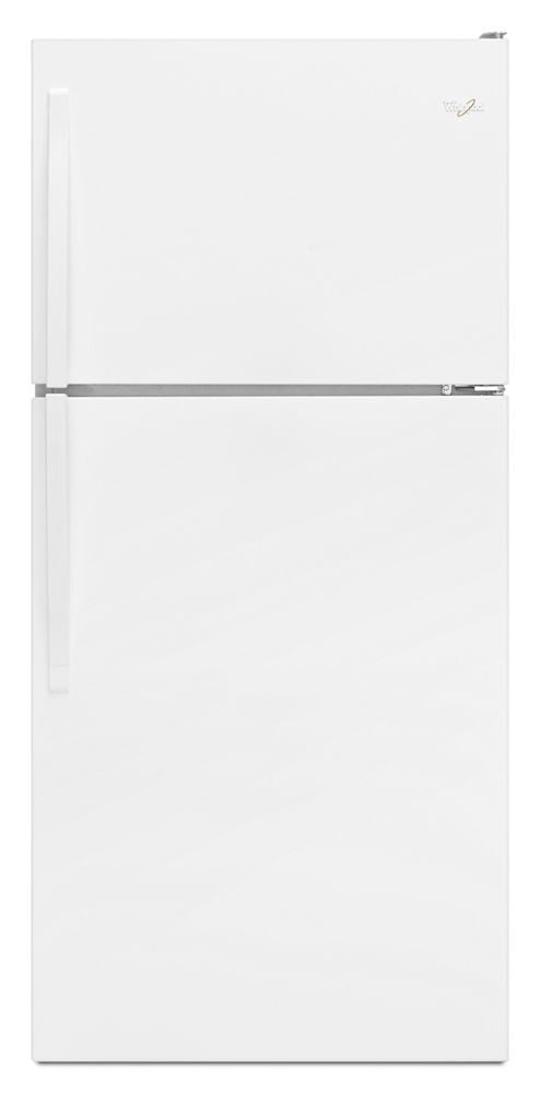 Whirlpool WRT318FMDW white top-freezer refrigerator front view
