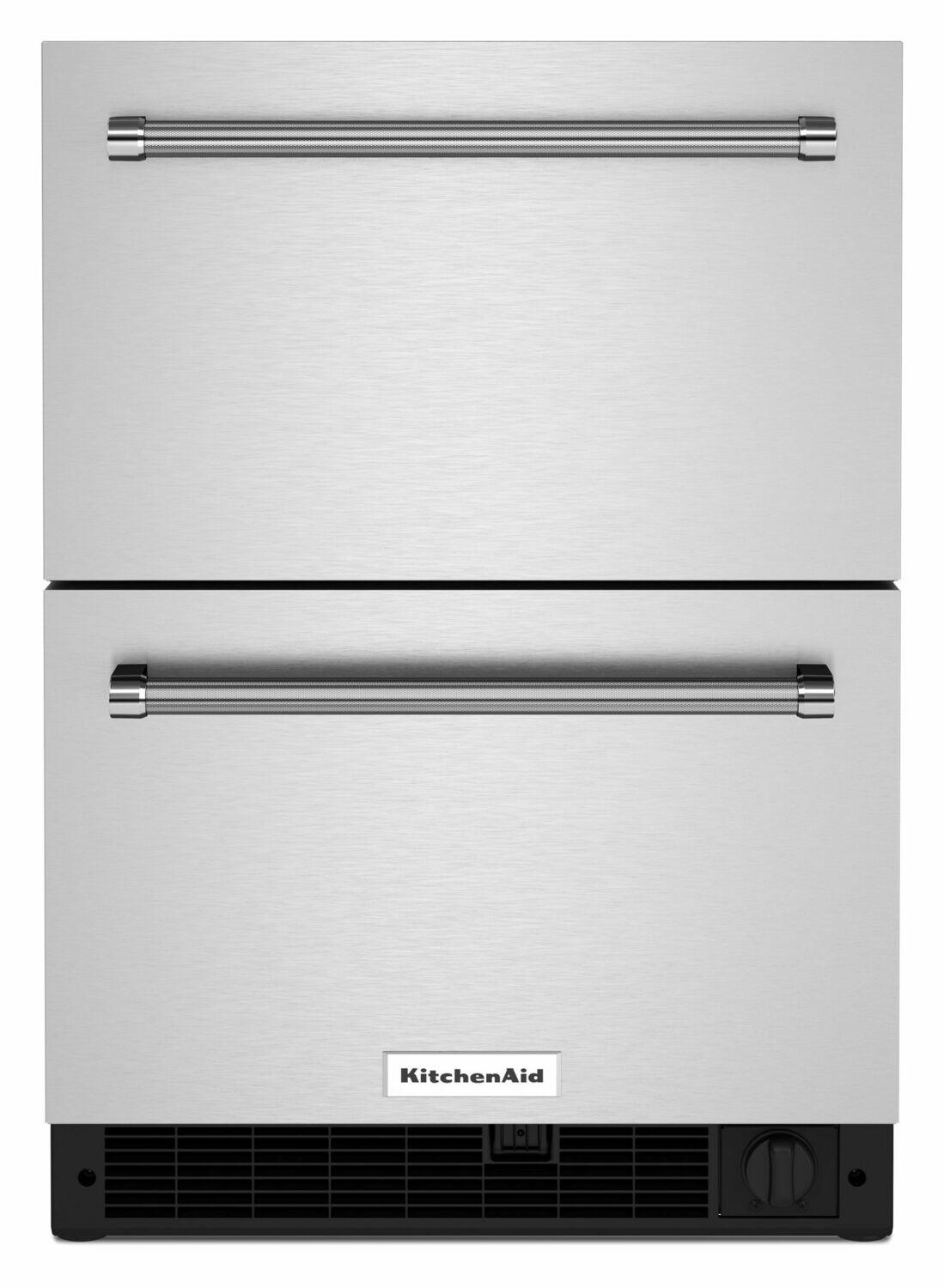 KitchenAid KUDF204KSB stainless undercounter drawer refrigerator front view