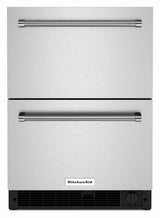 KitchenAid KUDF204KSB stainless undercounter drawer refrigerator front view