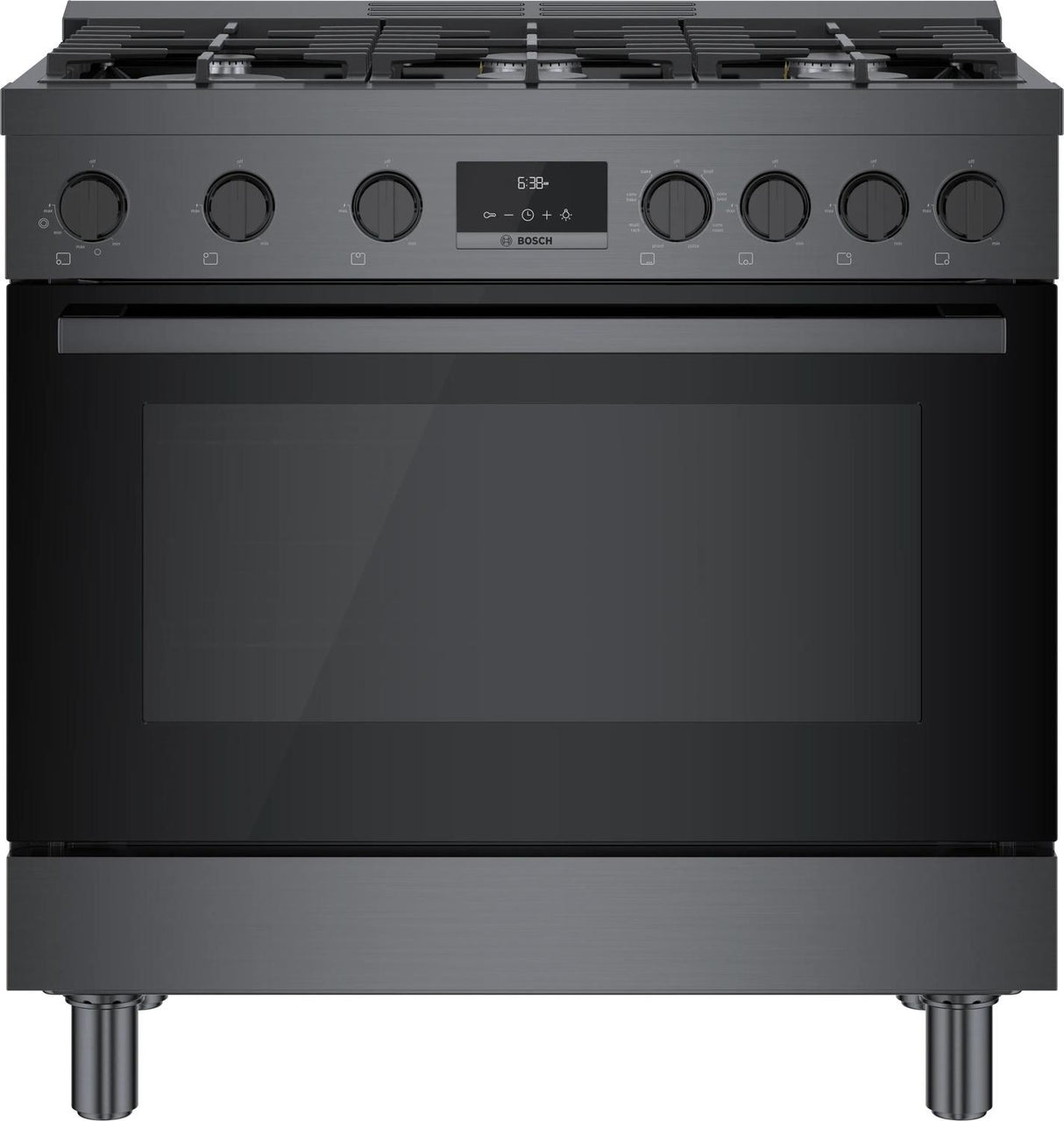 800 Series Dual Fuel Freestanding Range 36" Black Stainless Steel - (HDS8645U)